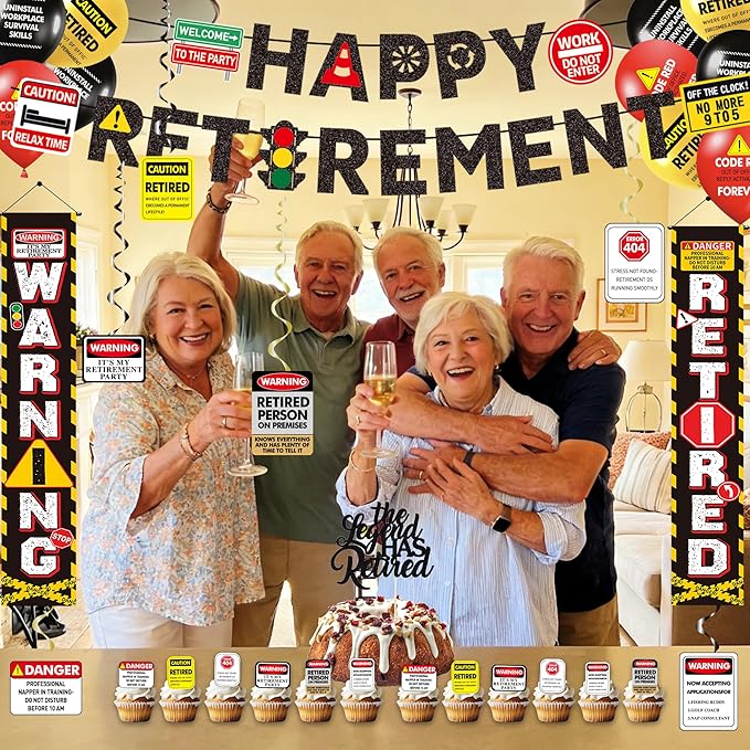 Retirement Party Decorations for Men Women Happy Retirement