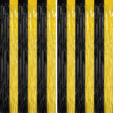 2 Pack Graduation Backdrop, 3.28 FT x 7.05 FT Black and Gold Foil