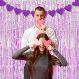 BRAVESHINE Iridescent Purple Foil Curtain - 2 Pack 3.2x6.5ft