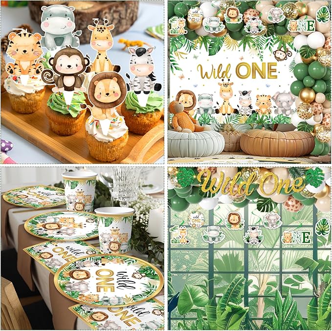 Wild Birthday Decorations Safari Birthday Decorations 277Pcs Wild