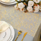 Snowkingdom 20Ft Gold Table Runner, Golden Glitter Foil Metallic Thin