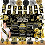 21st Birthday Decorations for Him 21pcs the Year 2005 Banner Balloon