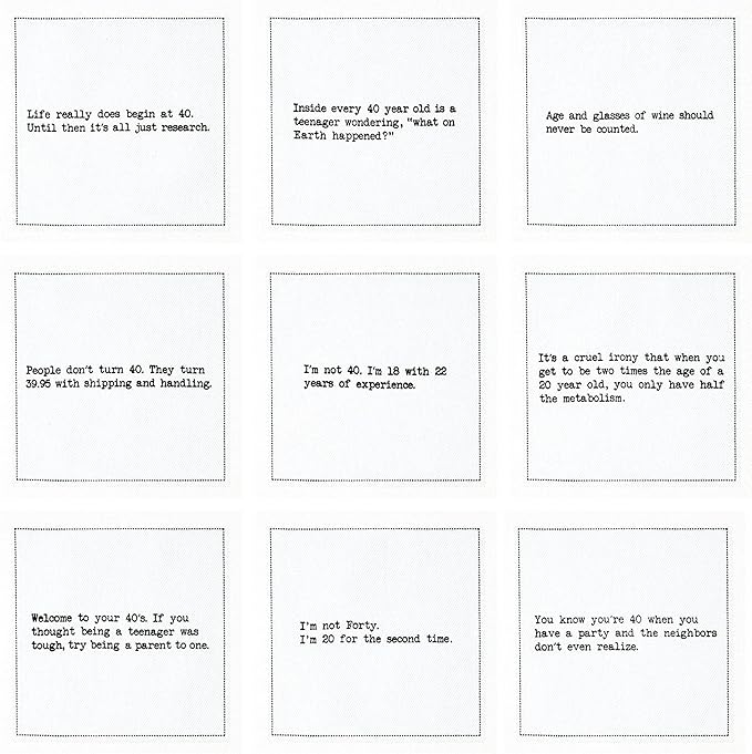 Five Star Funny 40th Birthday Quotes | White Cotton Cocktail Napkins