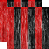 4 Pack Halloween Wall Backdrop, 3.28 FT x 7.05 FT Red and Black Party