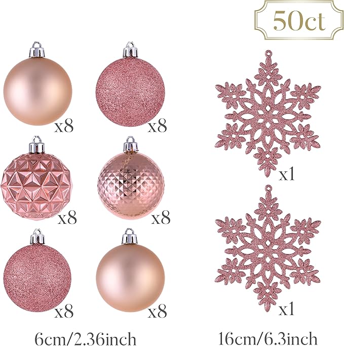 Valery Madelyn Christmas Tree Decorations Ornament Set, 50ct 2.36 #12