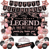 Retirement Party Decorations Women Black and Pink Happy Retirement