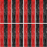 8 Pack Halloween Party Supplies, 3.28 FT x 7.05 FT Red and Black Foil