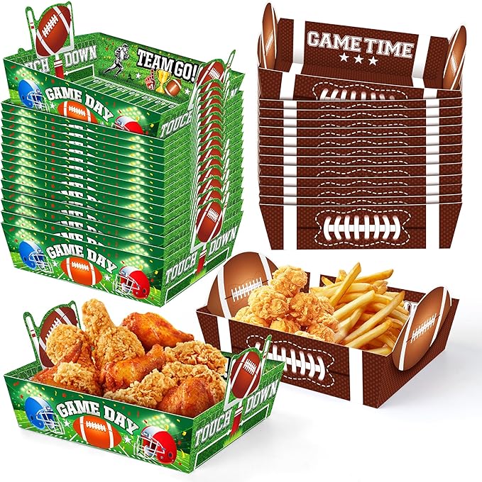 Super Football Party Decorations 2026 50 Pcs Tailgate Snack Plates
