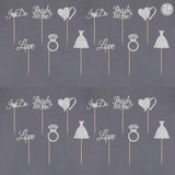 Gexolenu 24 Pcs Bride To Be Cupcake Toppers Silver Glitter