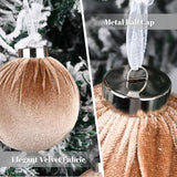 Velvet Ornaments for Christmas Tree Decorations - Brown Xmas Ball