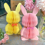 Easter Decorations 4 PCS Easter Bunny Honeycomb Colorful Easter