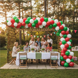 KADBANER White Red Green Balloons,100 Pack 12 Inch Latex Balloons,for