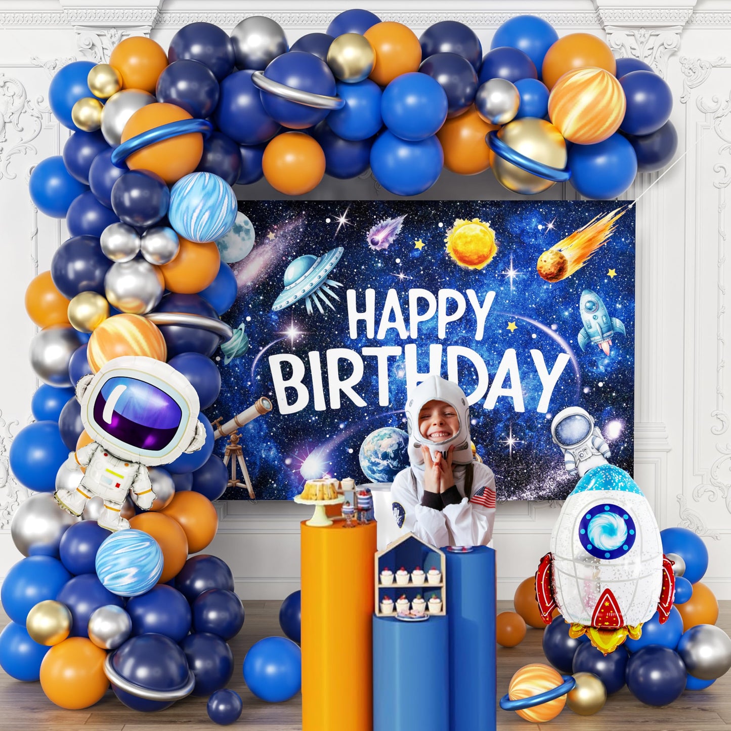 Outer Space Birthday Decorations for Boys,Party Decor Supplies Boy