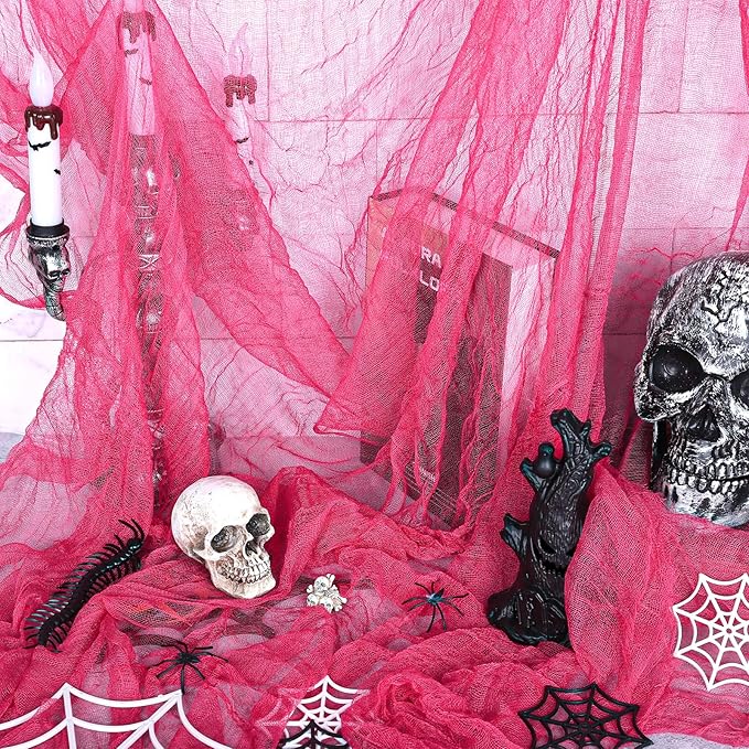 Halloween Pink Creepy Cloth 276 x 87 Inch Hot Pink Spooky Gauze