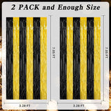 2 Pack Graduation Backdrop, 3.28 FT x 7.05 FT Black and Gold Foil