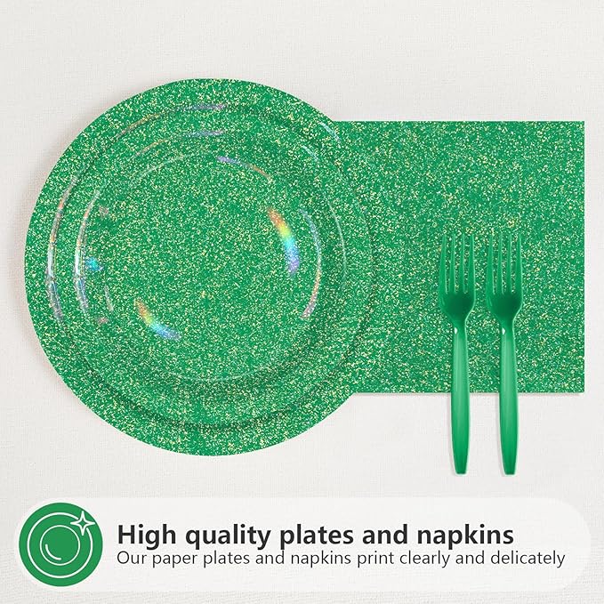96 Pcs St Patrick's Day Party Supplies 350 GSM Spring Iridescent