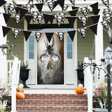 32Ft Black White Halloween Party Decorations Skull Fabric Pennant