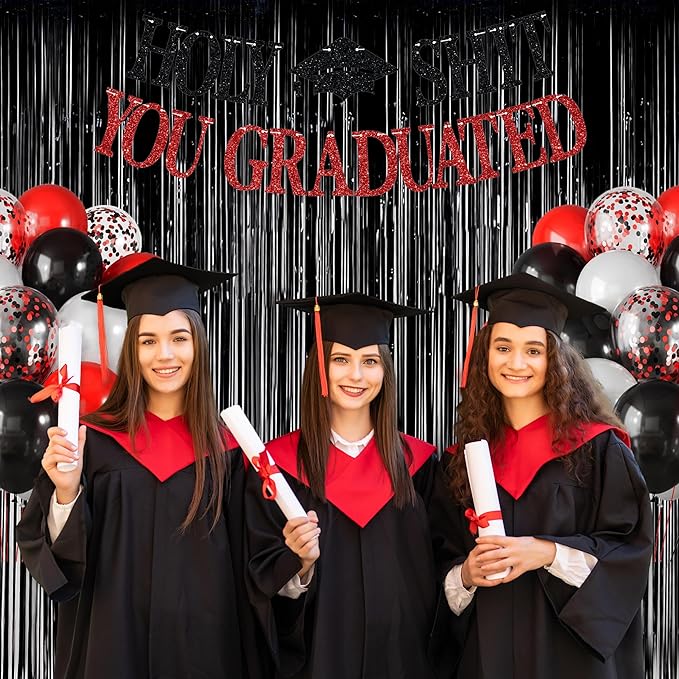 Melsan Black Tinsel Backdrop Streamers, Black Foil Fringe Curtains