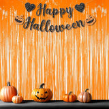 Foil Fringe Curtains Halloweens Decorations - Orange Tinsel Photo