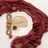 Keketoarrange 6pcs Burgundy Table Runner Red Table Runner Cheesecloth