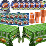 98 Pcs Football Party Supplies Set Serves 24 with 24 Cups 24 Plates