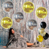 KatchOn, Large Gold and Silver Disco Ball Balloons - 22 Inch, Pack of