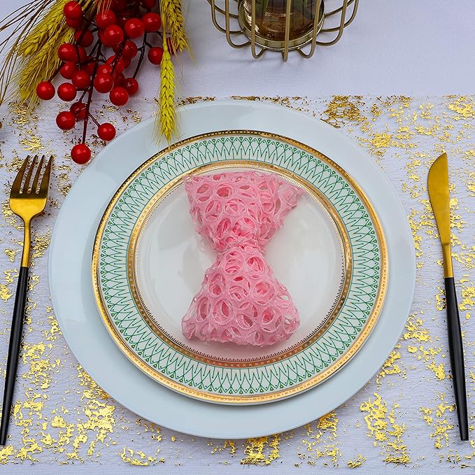 Snowkingdom Glitter Gold Table Runner Roll 11 Inch x 20 Feet Thin