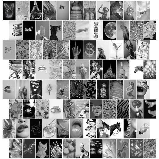 Y2K BOO Trendy & Classic Black & White Aesthetic Wall Collage Kit –