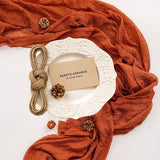 Keketoarrange 3pcs Fall Terracotta Table Runner Rust Gauze Rustic