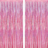 2 Pack Glitter Pink Backdrop, 3.28 FT x 7.05 FT Birthday Party
