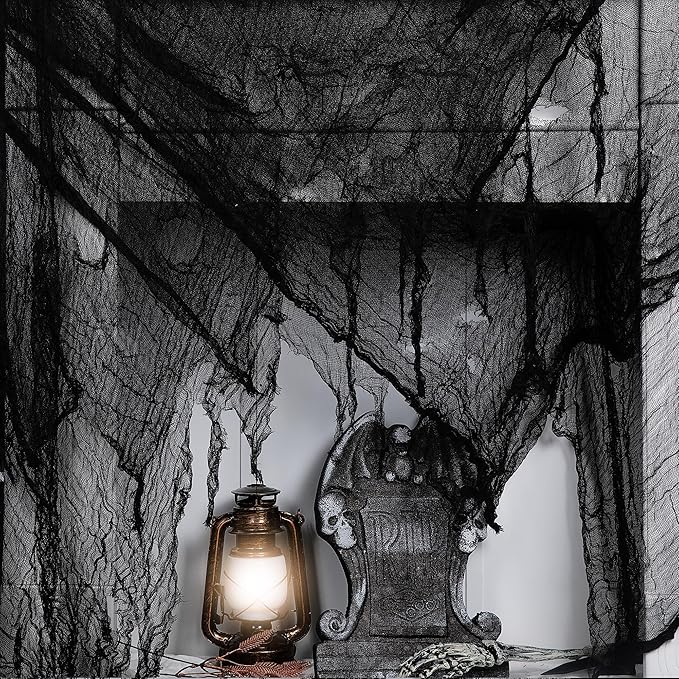 Watayo 315 x 85 Inch Halloween Creepy Cloth, Black Halloween Scary