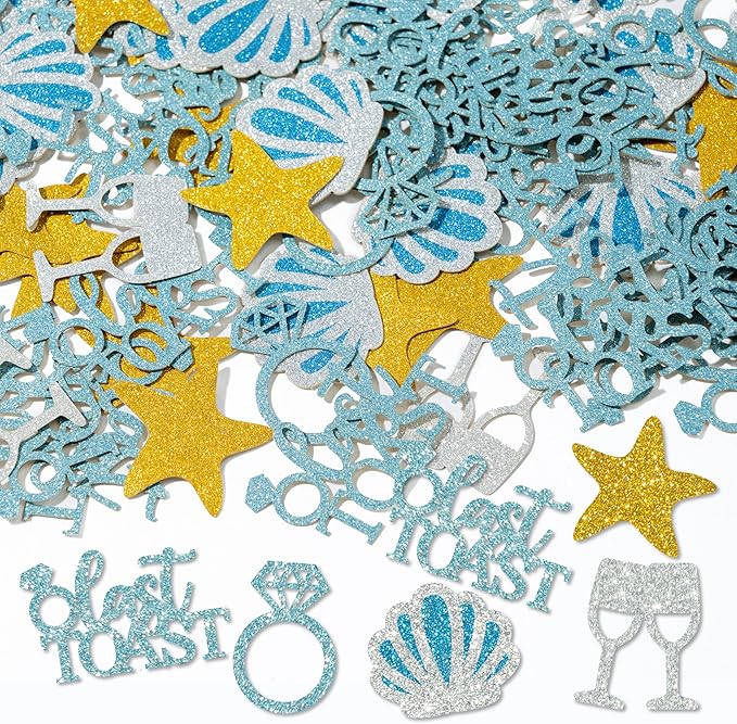 BeYumi Beach Bachelorette Table Confetti - 300Pcs Last Toast on the