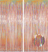 Photo Backdrop for Mothers Day Decorations, Melsan Rose Gold Tinsel