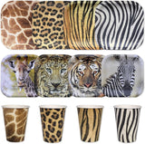 Safari Party Set for 16 guests 48 Pcs Tiger Leopard Giraffe and