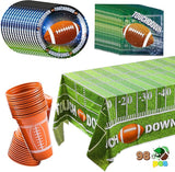 98 Pcs Football Party Supplies Set Serves 24 with 24 Cups 24 Plates