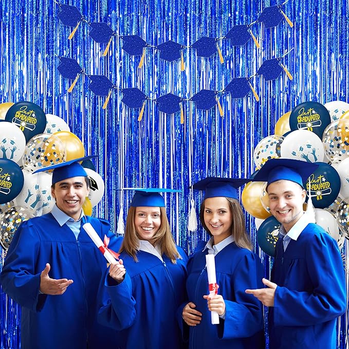 Melsan Graduation Decorations 2026, Tinsel Curtain Backdrop for