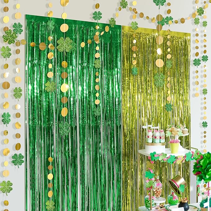 St Patrick Backdrop St Patricks Day Garland Clover Garland Green